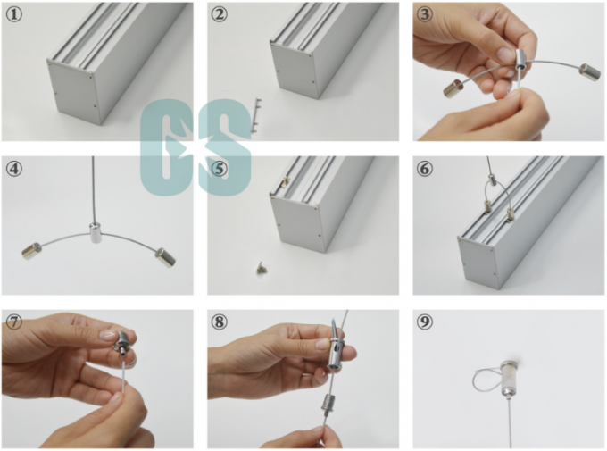 Mordern que pendura a iluminação linear suspendida do diodo emissor de luz, luz do escritório do diodo emissor de luz